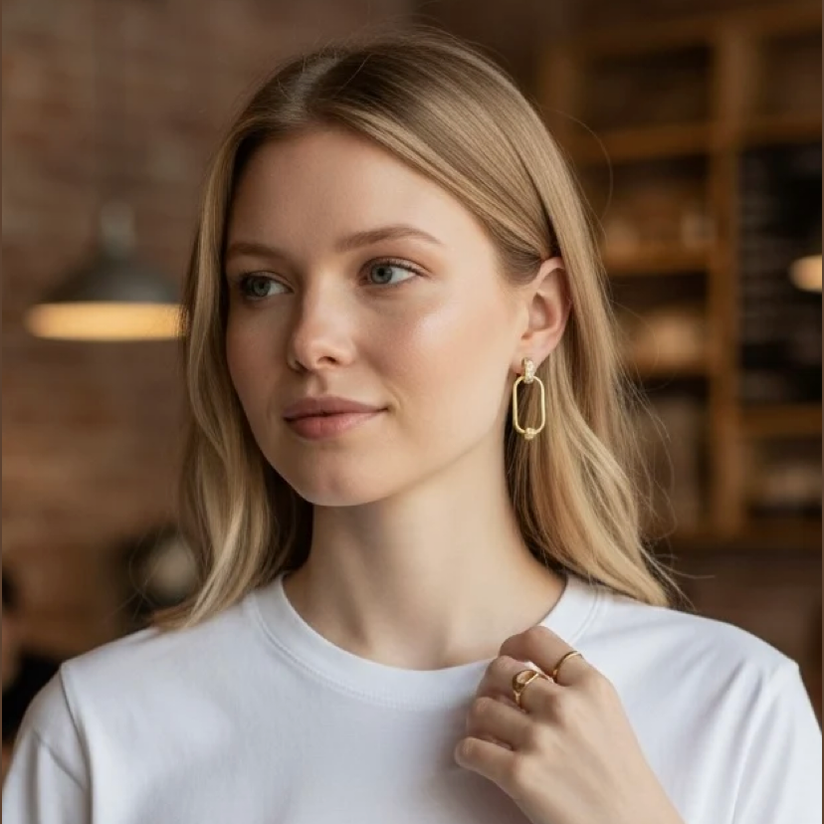 Gold Large Elise Earrings