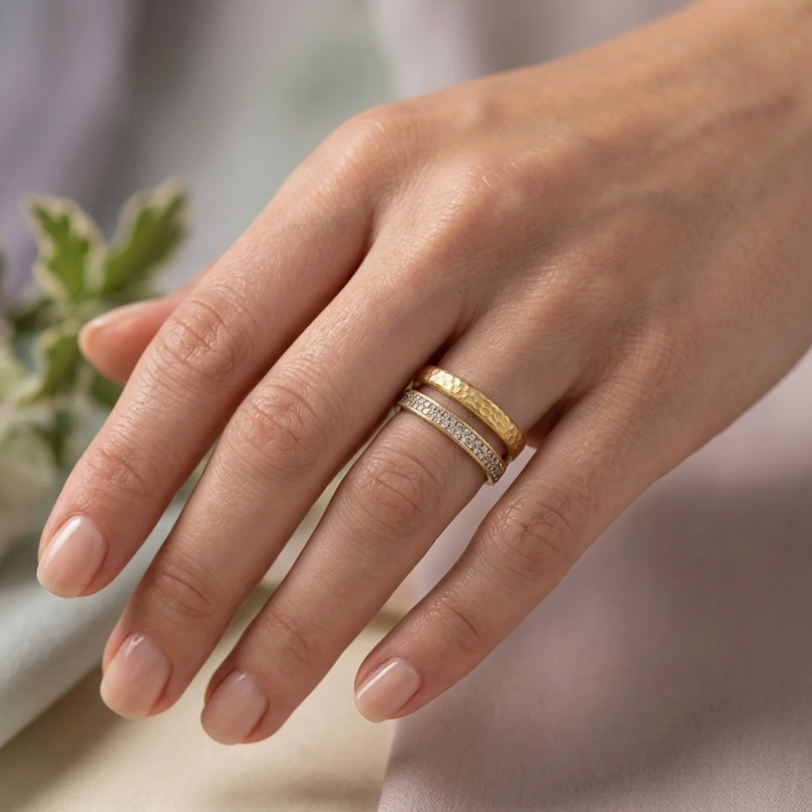 Gold Arden Double Band Ring