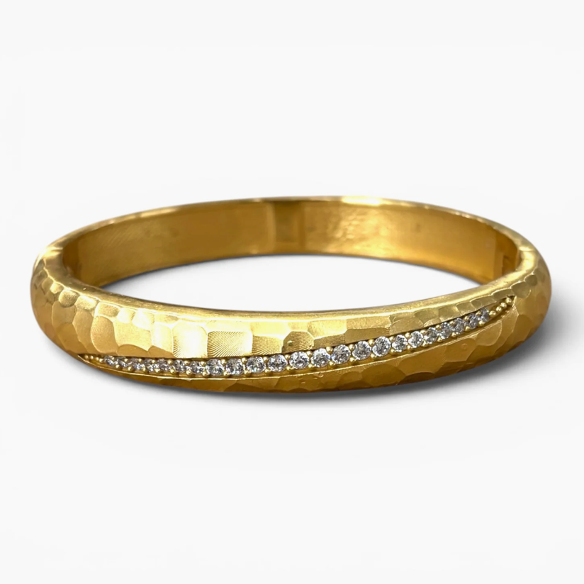 Gold Bianca Pave Bangle