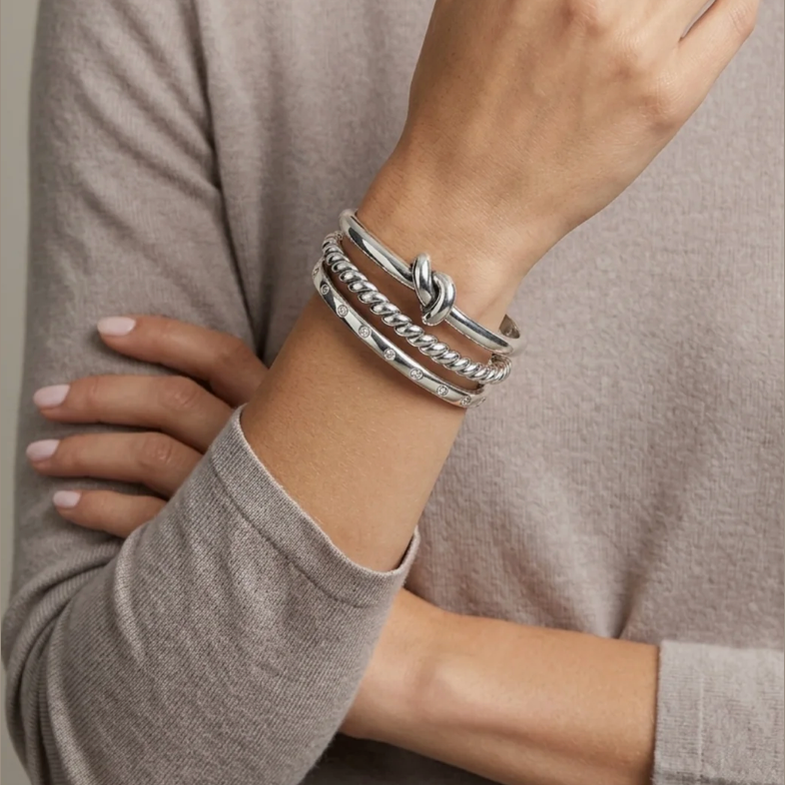 Vintage Silver Sorella Twist Bangle