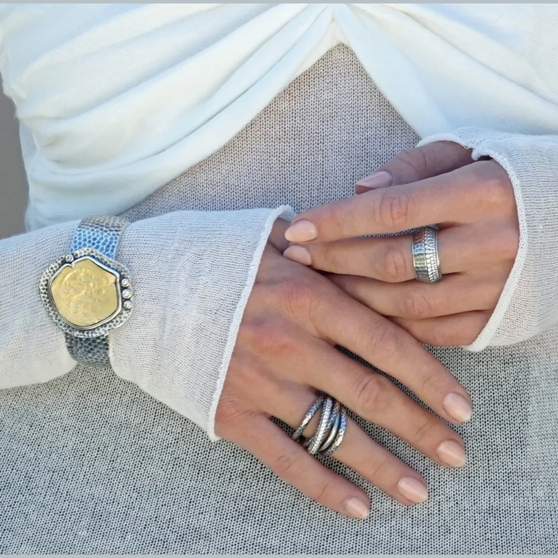 Vintage Silver Almora Layered Band Ring