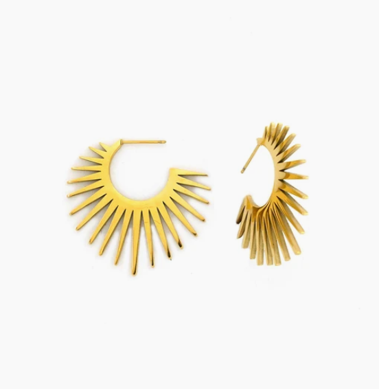 Gold Waterproof Large Starbursts Post Earring