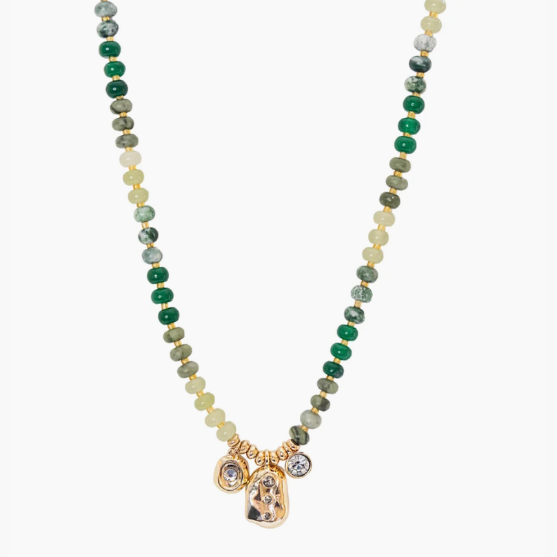 Jade MLT Beaded Charm Necklace