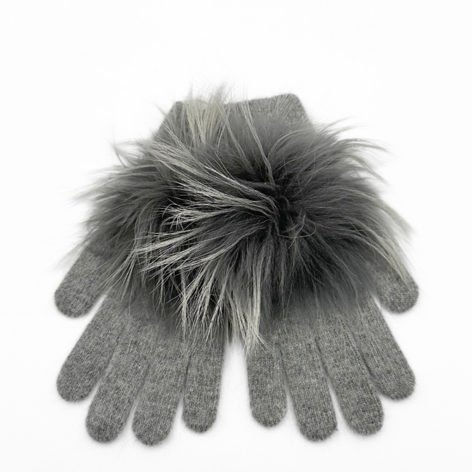 Linda Richards - Angora Gloves with Pom