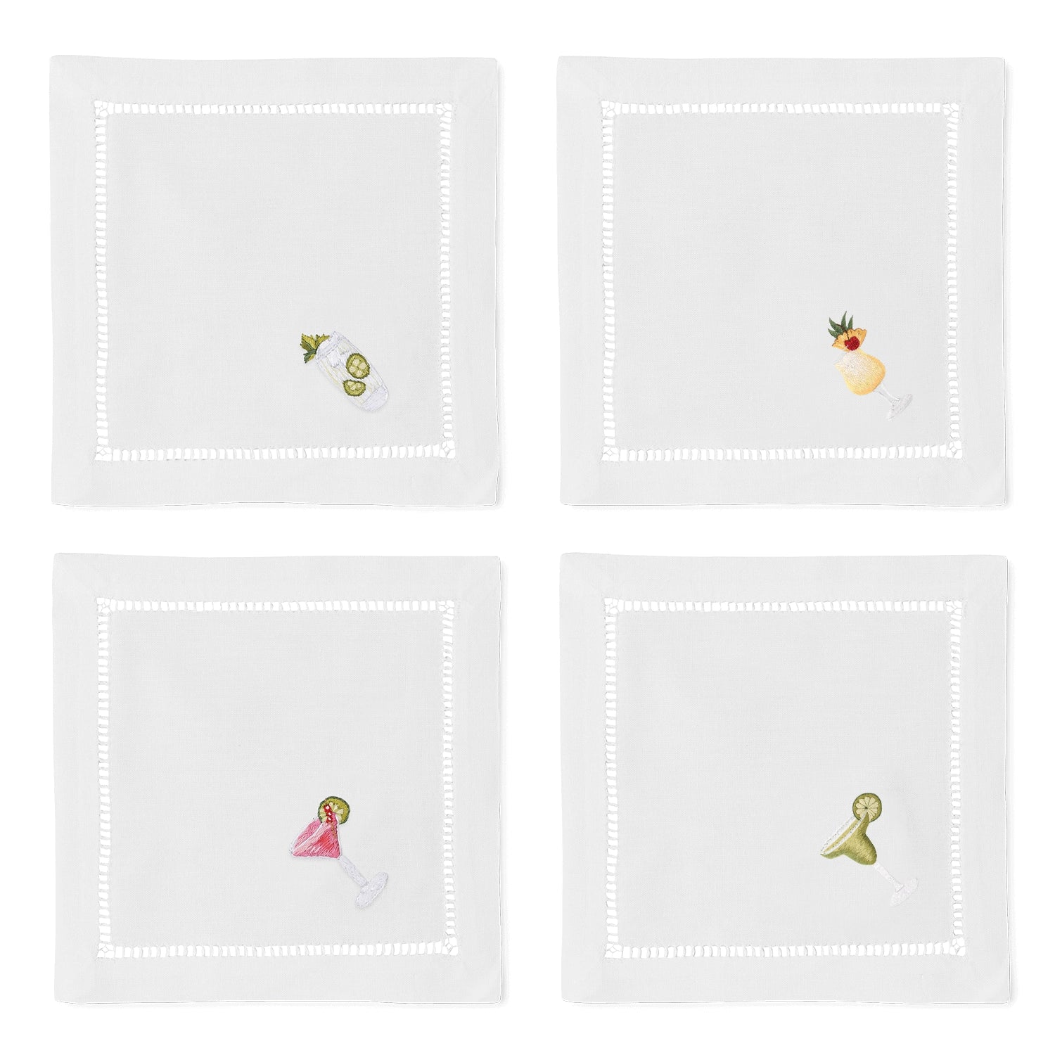 Hand Embroidered Cocktail Napkins