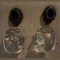 Quartz Earring with Sapphire