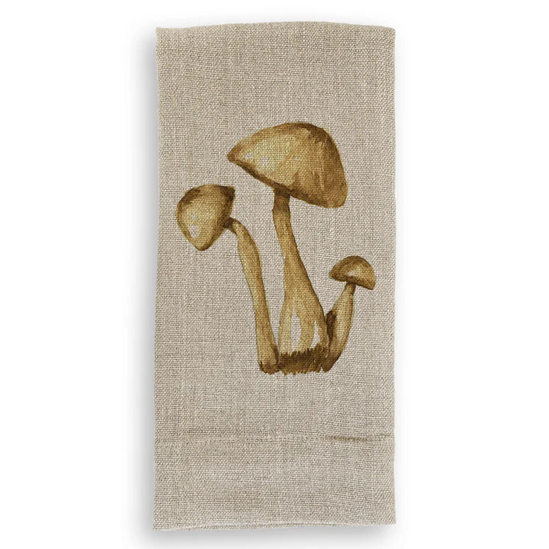 French Graffiti Natural Linen Hand Towels