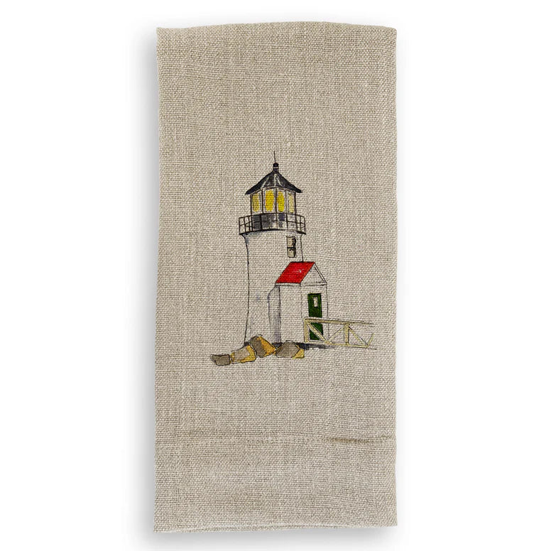 French Graffiti Natural Linen Hand Towels
