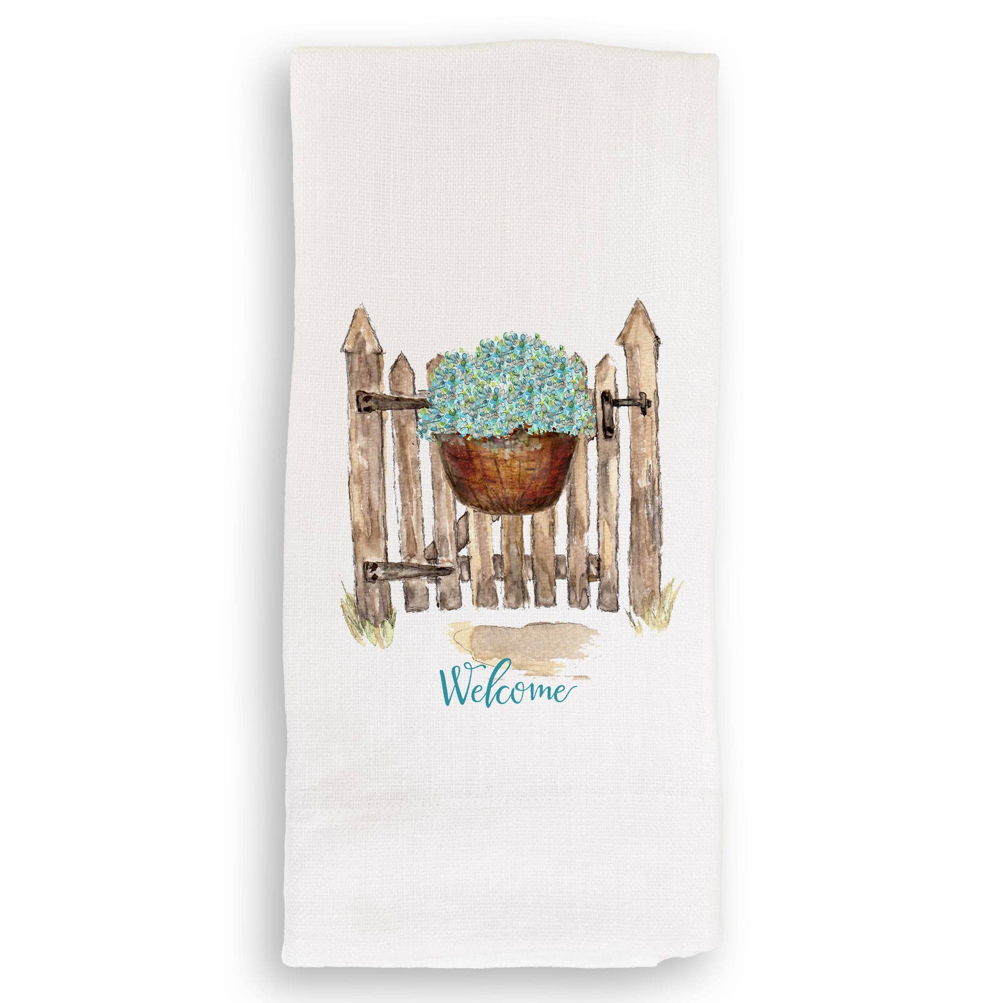 Gate with Hydrangea Basket