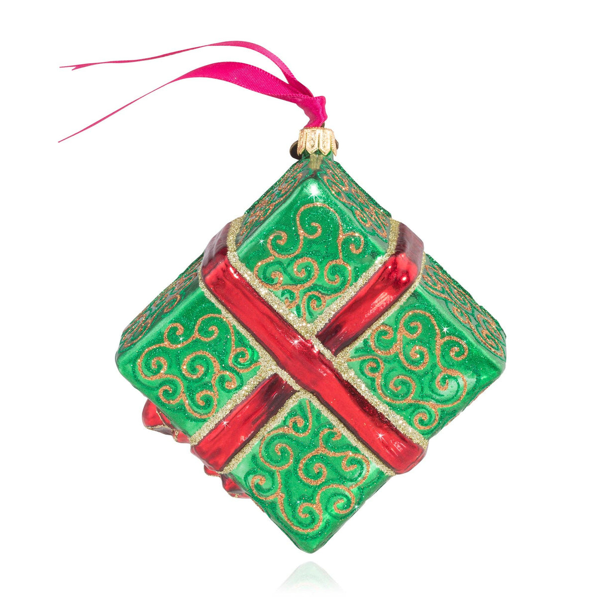Five Golden Rings Glass Ornament