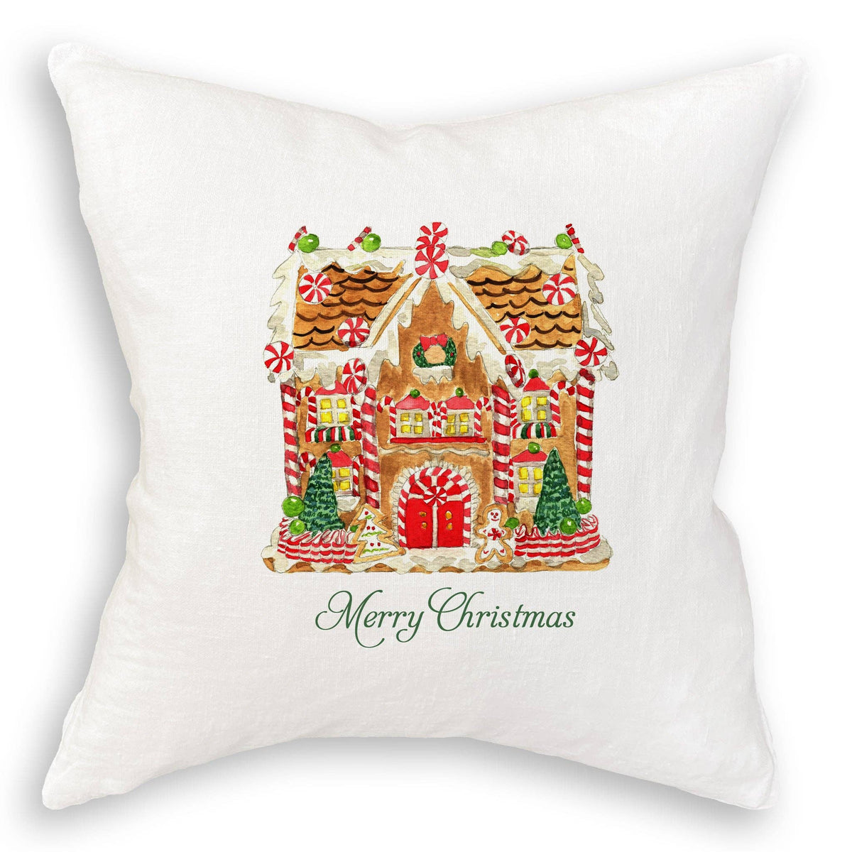 Gingerbread House with Merry Christmas Kitchen Towel