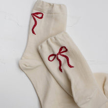 Load image into Gallery viewer, Women's Holiday Ribbon Bow Casual Socks
