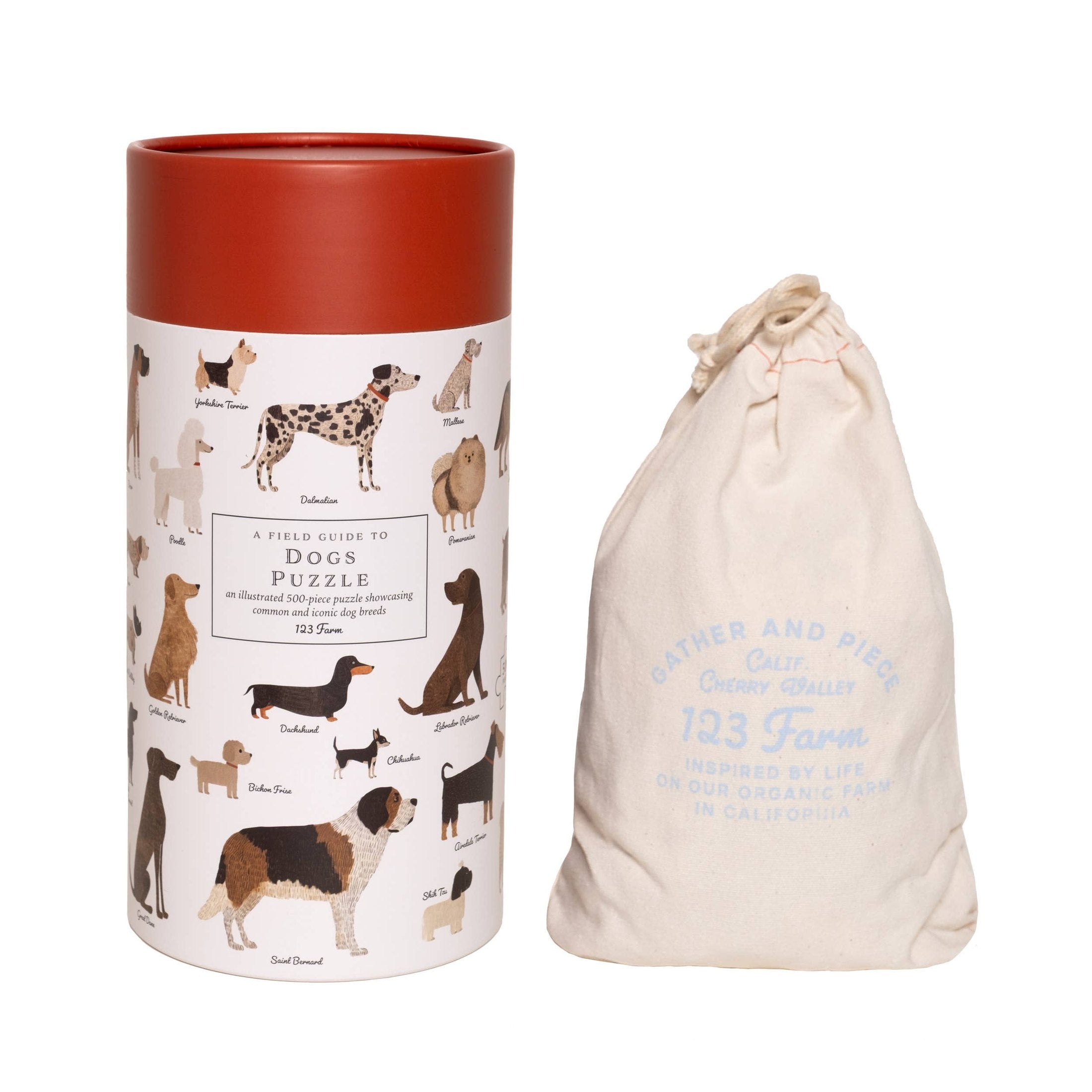Dogs Puzzle – 500 Pc Tube with Vintage Illustrations