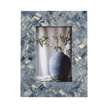 Load image into Gallery viewer, Photo Frame - Blue/Ivory Resin Woven, 4x6 in.
