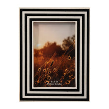 Load image into Gallery viewer, Photo Frame - Black Resin Modern Dimensional Lines, 4x6 in.

