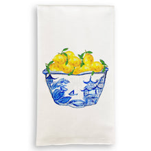 Load image into Gallery viewer, Blue &amp; White Bowl with Lemons
