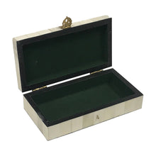 Load image into Gallery viewer, Engraved Whale Chase Scrimshaw Bone Box, 6-1/4”
