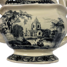 Load image into Gallery viewer, Pond Fishing Transferware Porcelain Teapot, 11"
