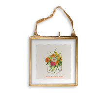 Load image into Gallery viewer, Square Vase with Flowers and Location
