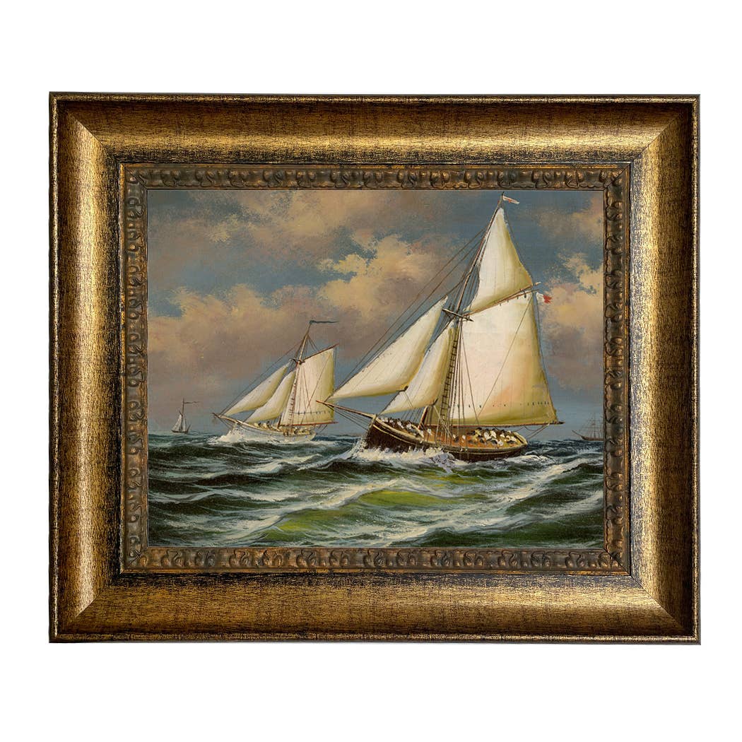 Puritan and Genesta Vintage Painting Print on Canvas