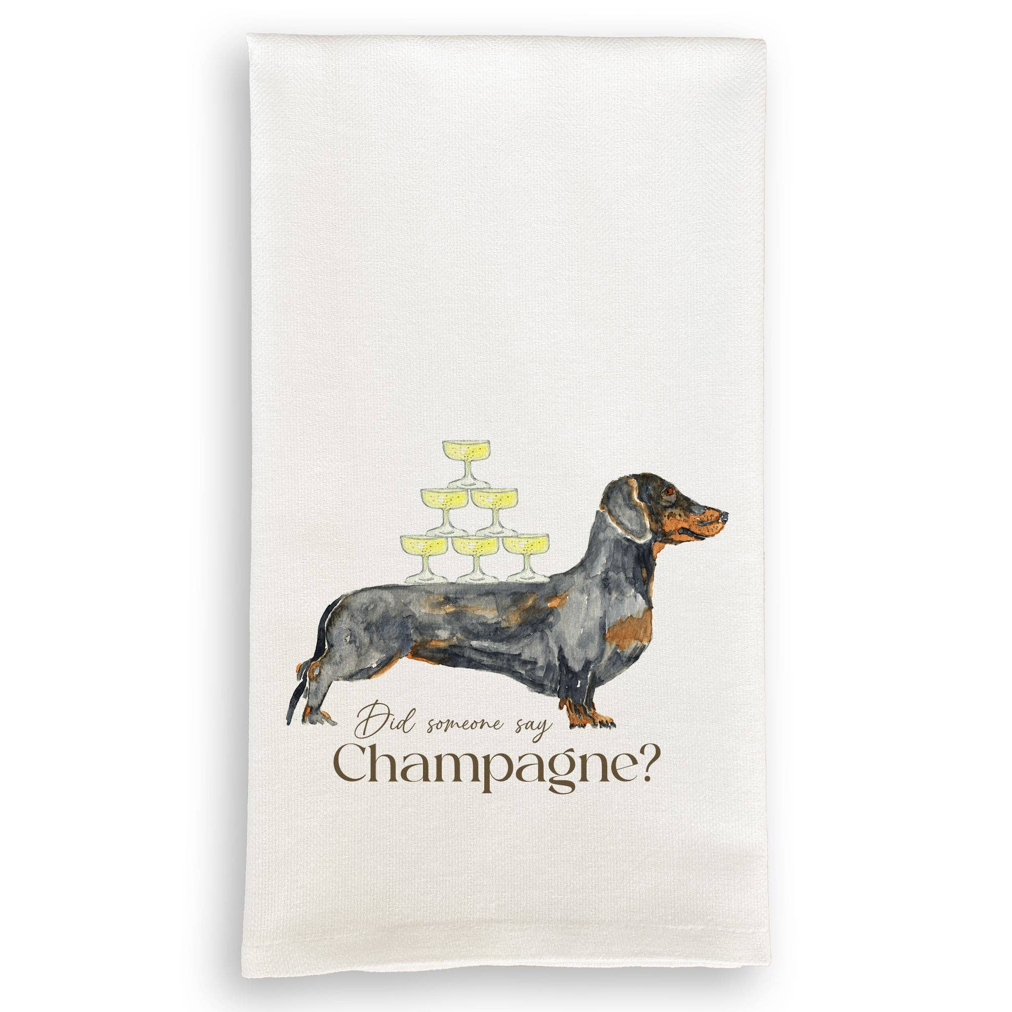 Dachshund with Champagne