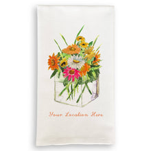 Load image into Gallery viewer, Square Vase with Flowers and Location
