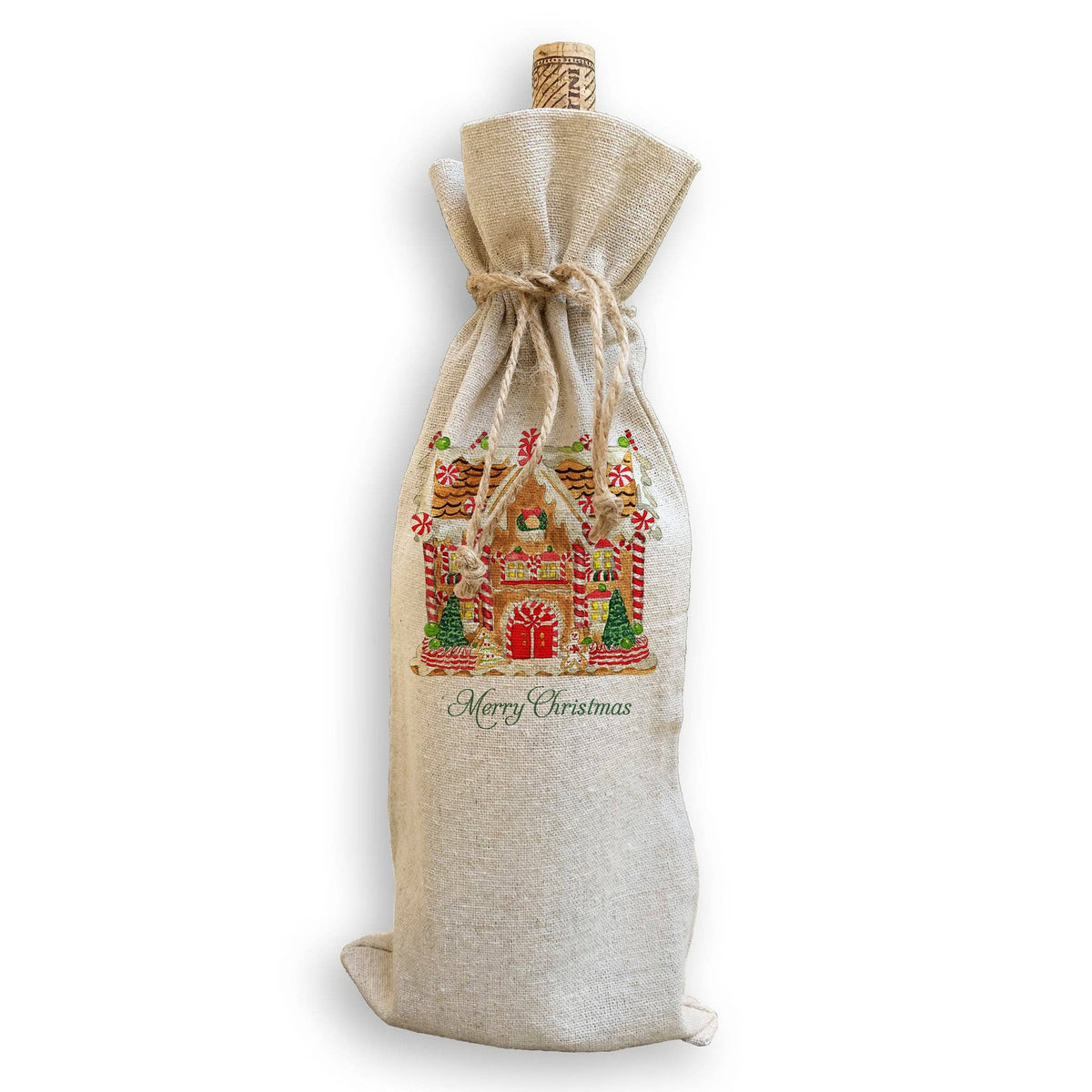 Gingerbread House with Merry Christmas Kitchen Towel