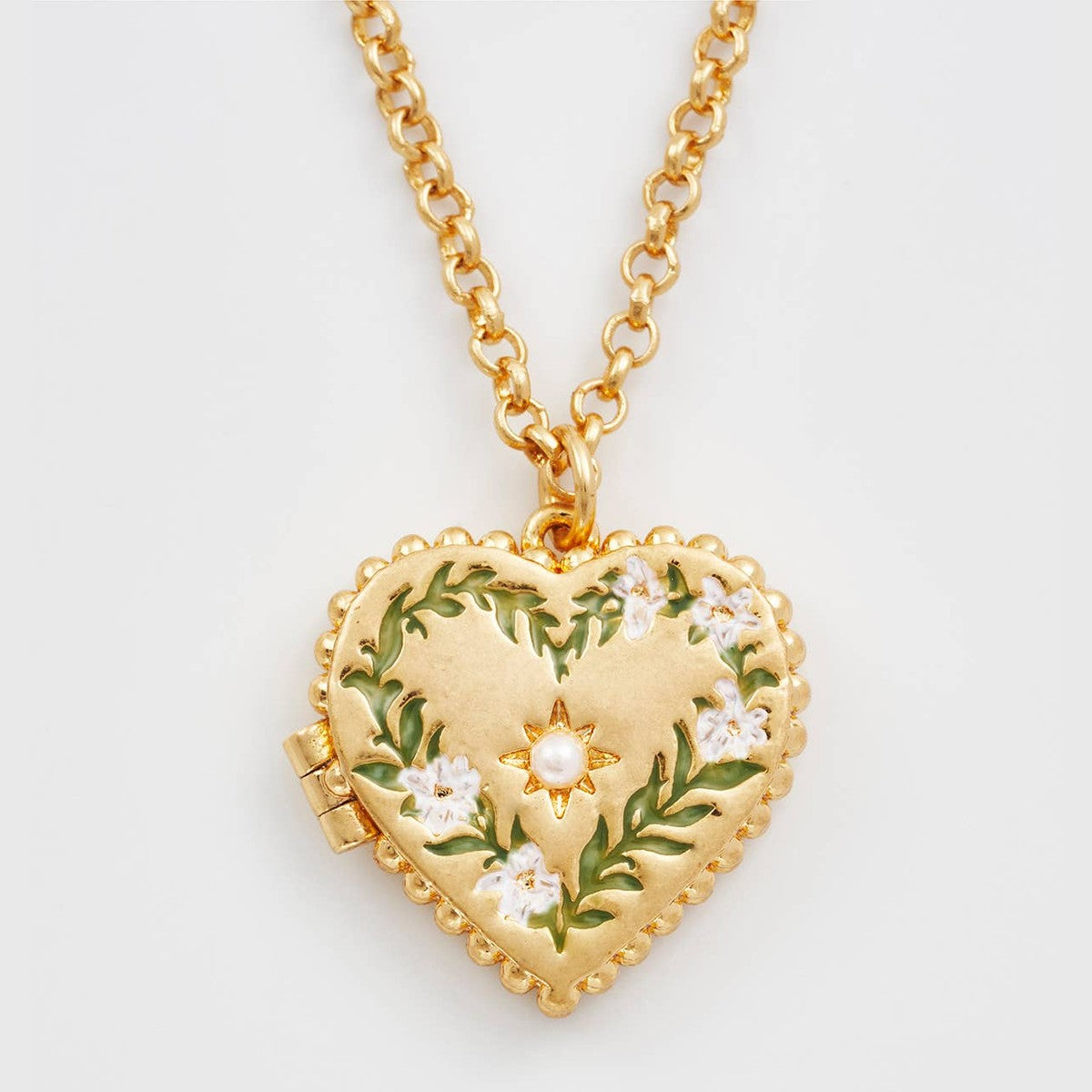 Jasmine Heart Locket Necklace