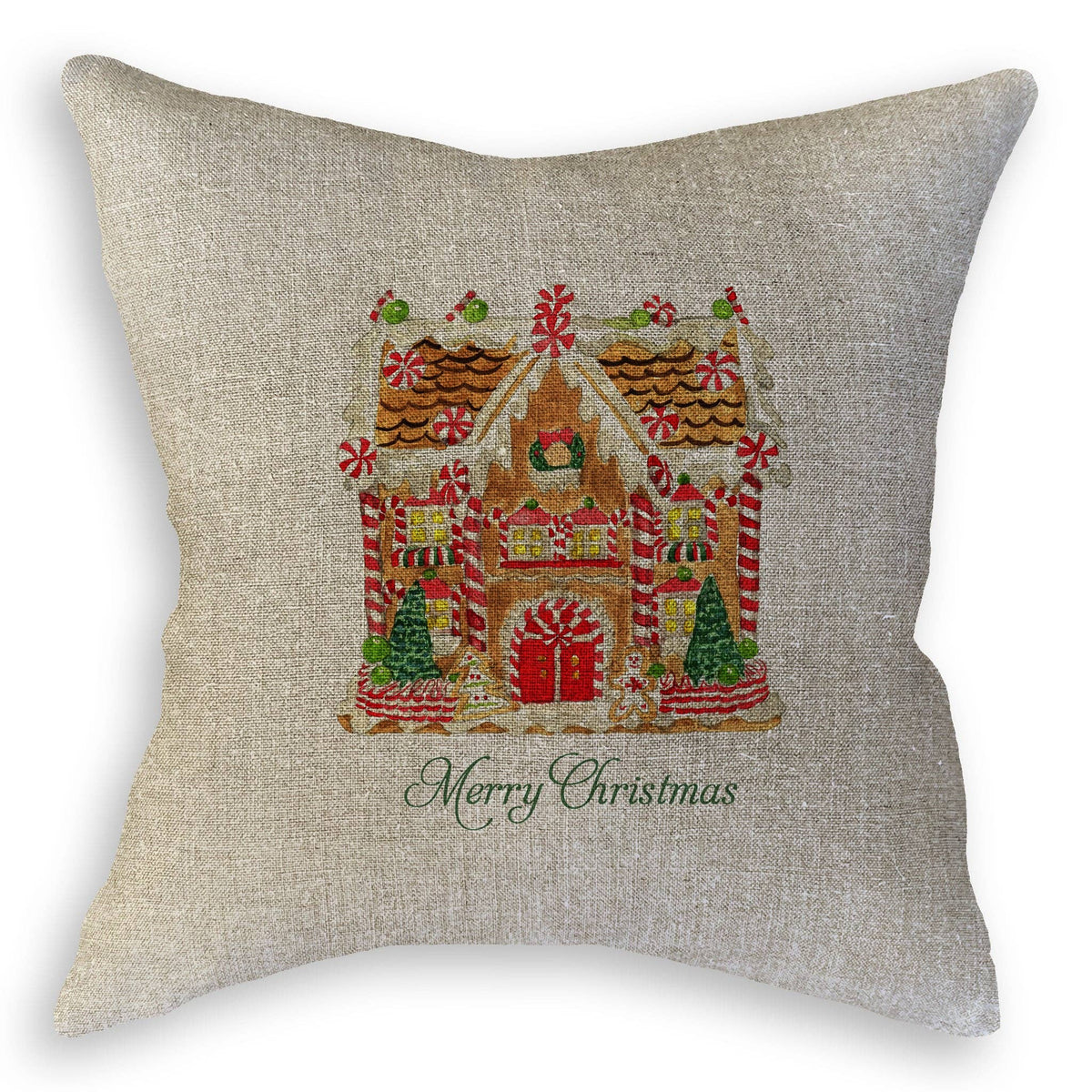 Gingerbread House with Merry Christmas Kitchen Towel
