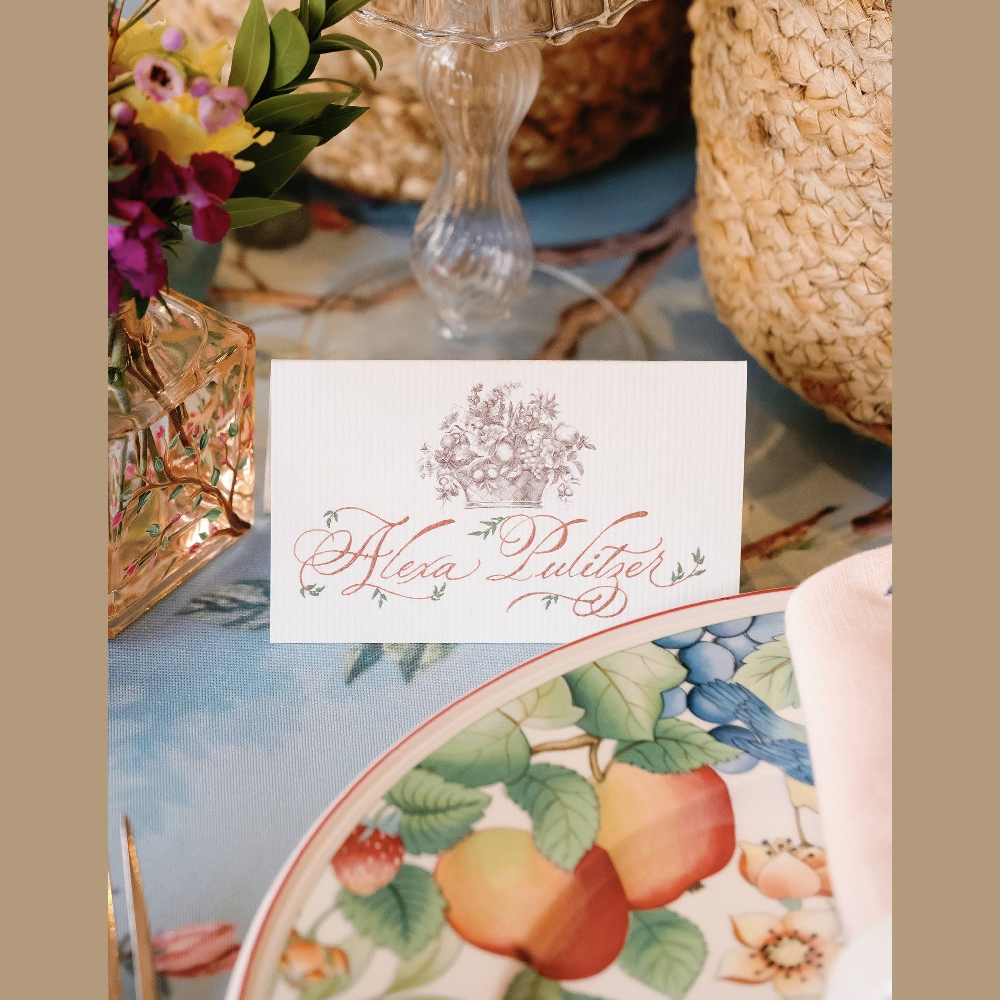 Floral Basket Place Card