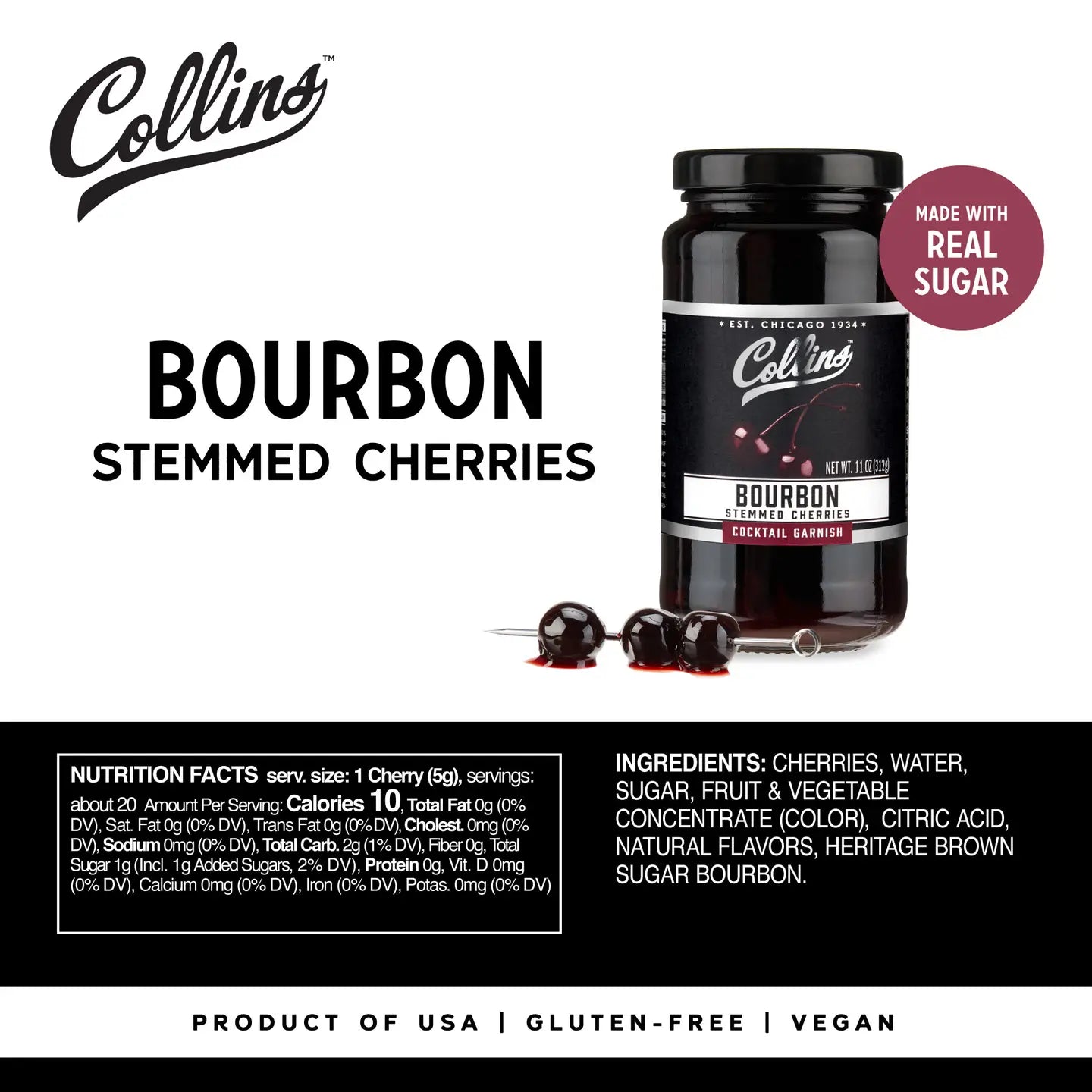 Bourbon Soaked Cherries - 11oz