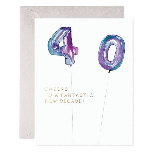 Helium 40 Birthday Greeting Card