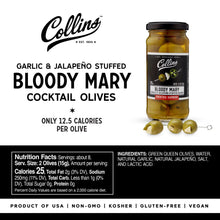 Load image into Gallery viewer, Gourmet Jalapeño &amp; Garlic Stuffed Olives - 4.5oz
