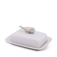 Load image into Gallery viewer, Whale Stoneware Butter dish
