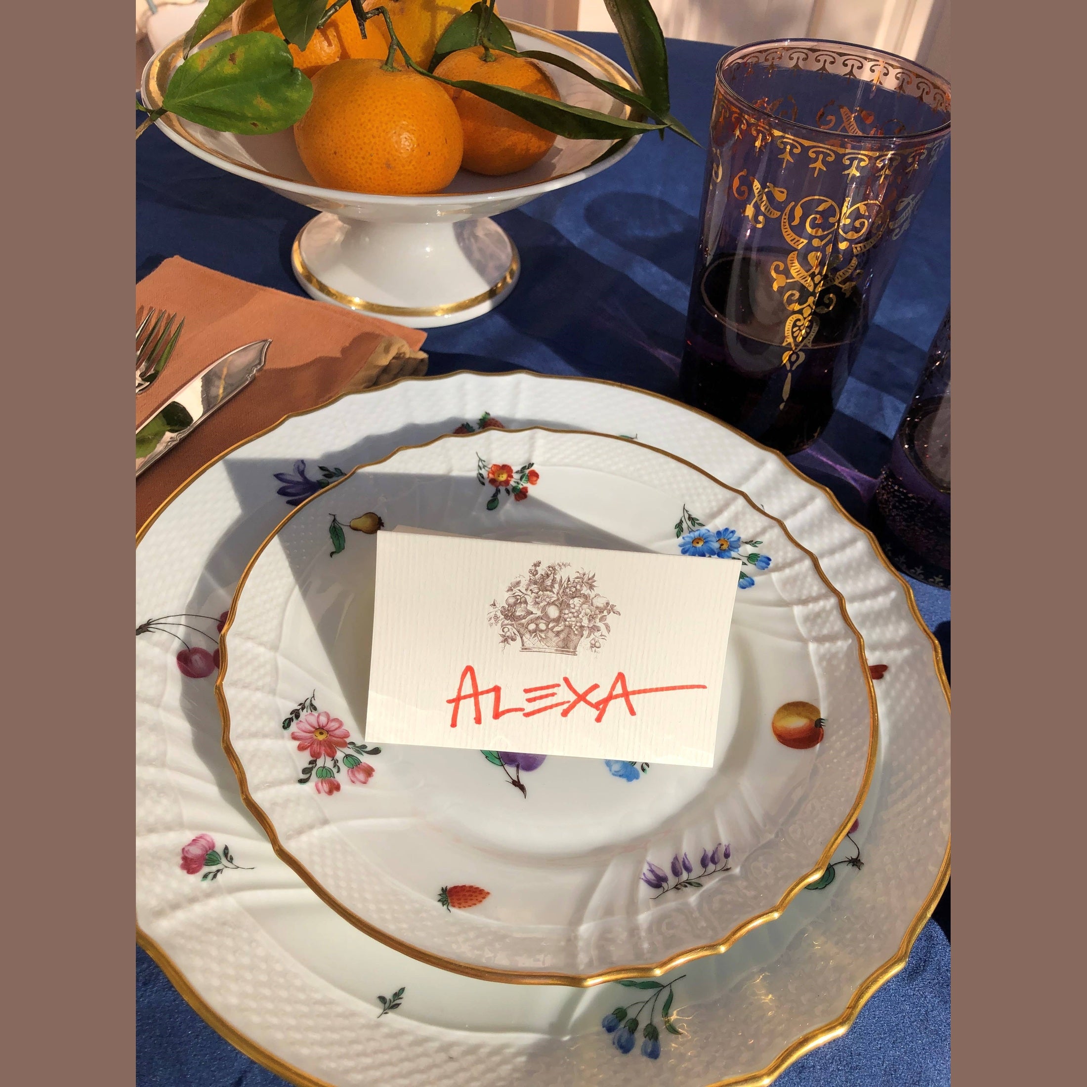 Floral Basket Place Card