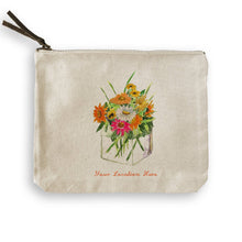 Load image into Gallery viewer, Square Vase with Flowers and Location
