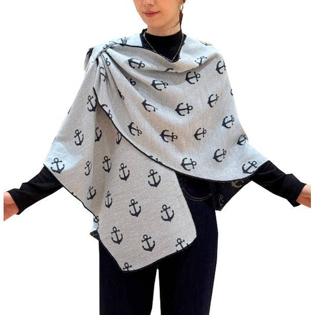 Navy / White Reversible Anchor Loop Wrap
