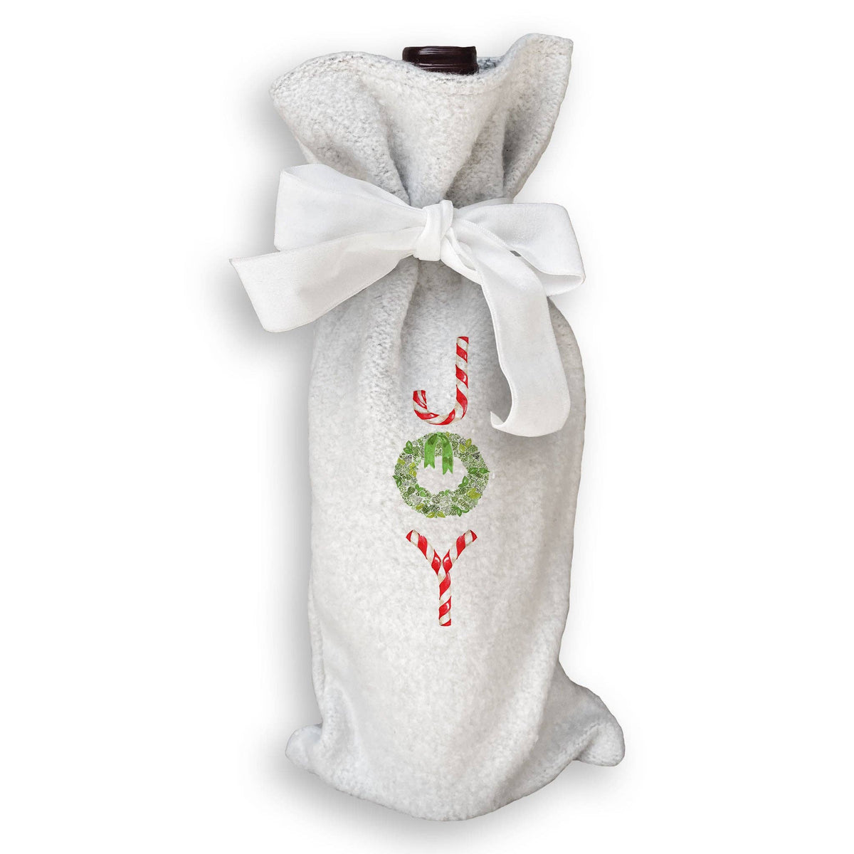 Joy with Candy Canes and Wreath Kitchen Towel