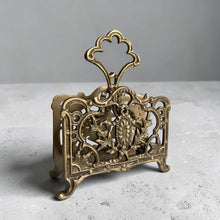 Load image into Gallery viewer, Antiqued Brass Napkin | Letter Holder | 5” | Home Accents
