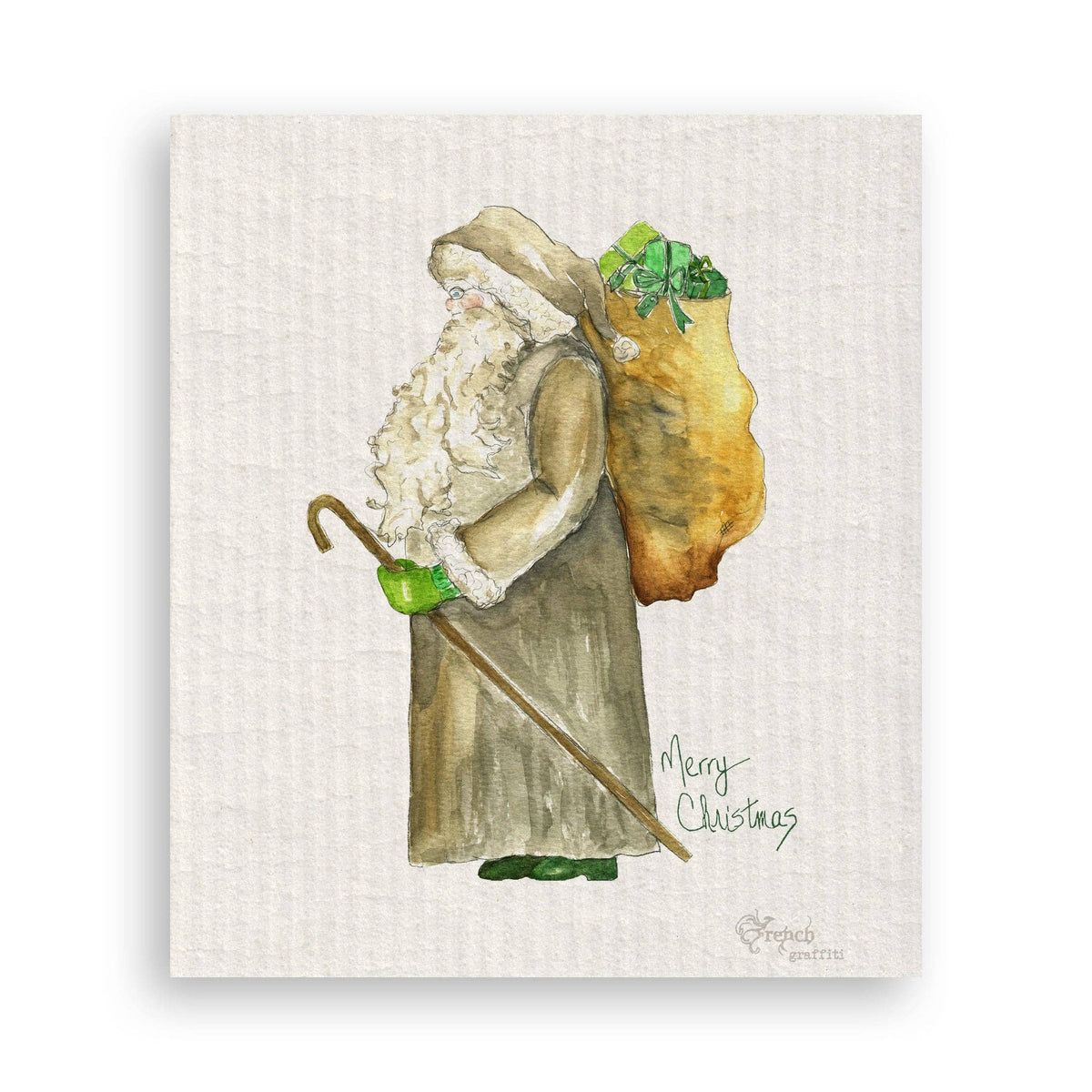Grey Santa Kitchen Towel