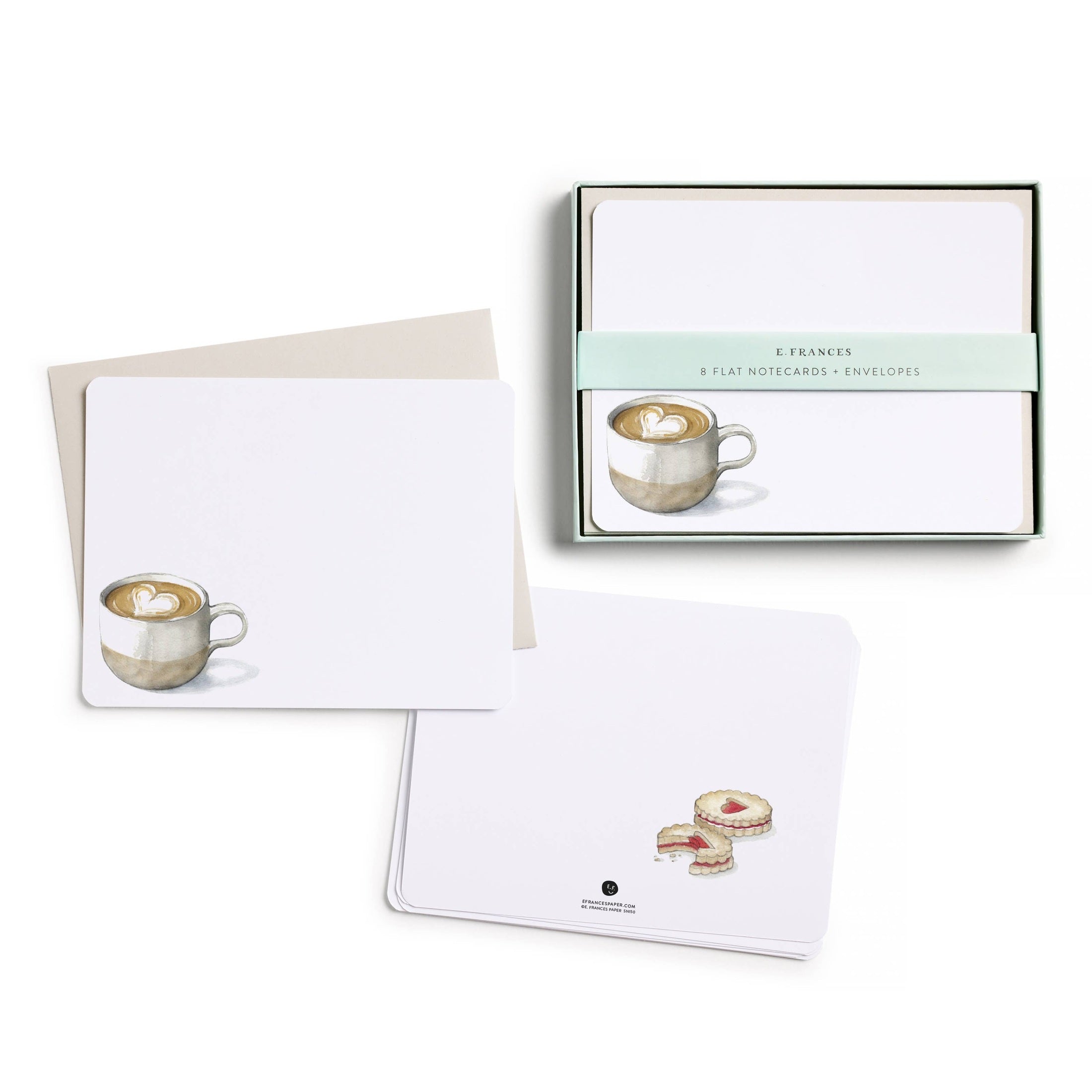 Latte Love Flat Notecard Set, 8 Cards & Envelopes