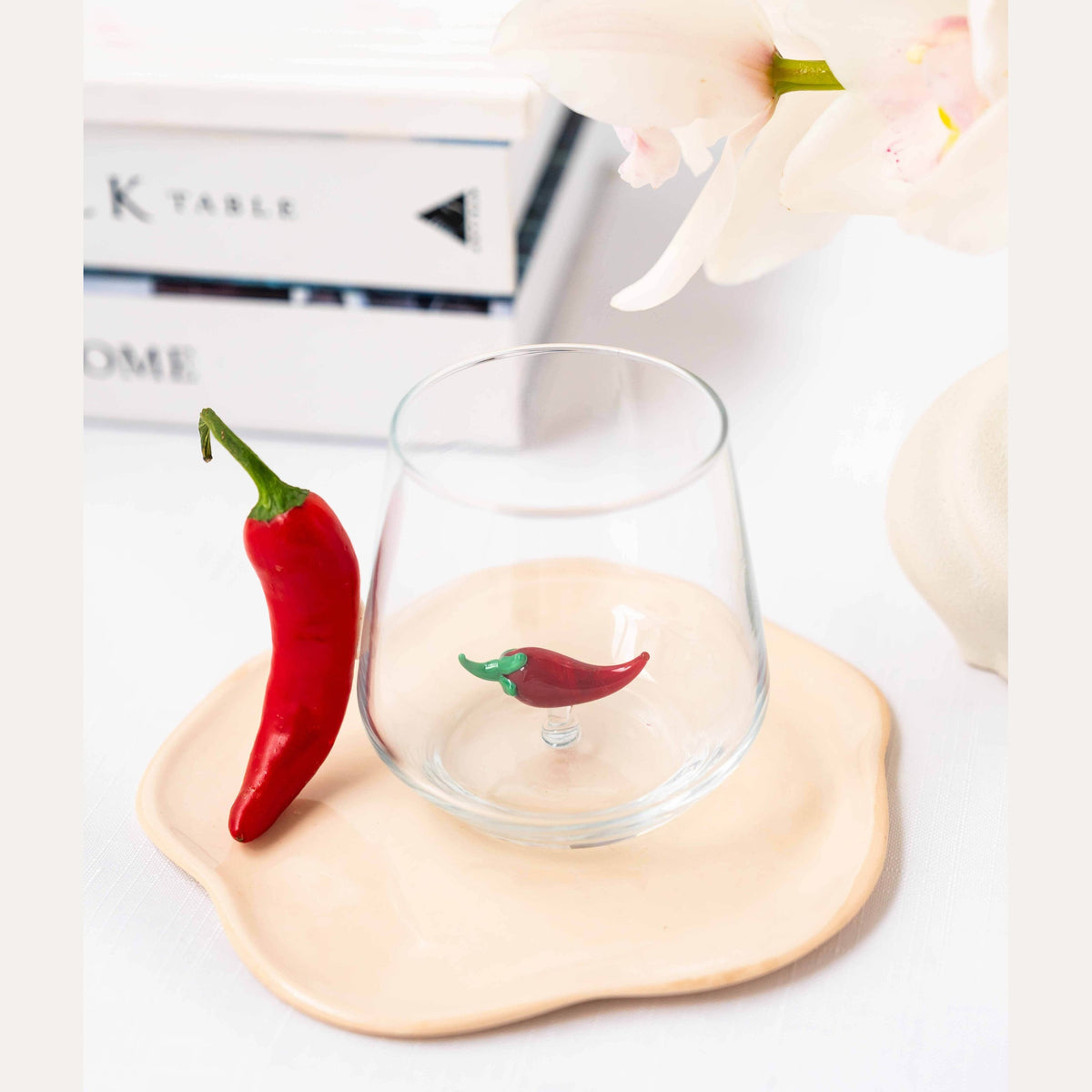 Chilli Pepper Figurine Drinking Glass