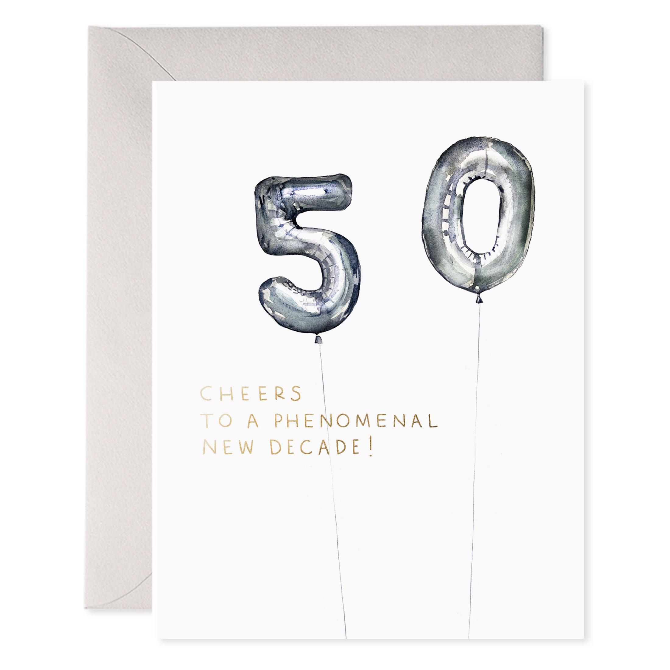 Helium 50 Birthday Greeting Card