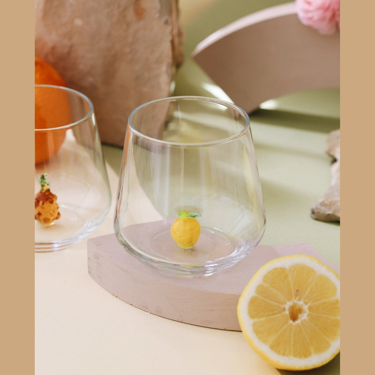 Lemon Figurine Drinking Glass