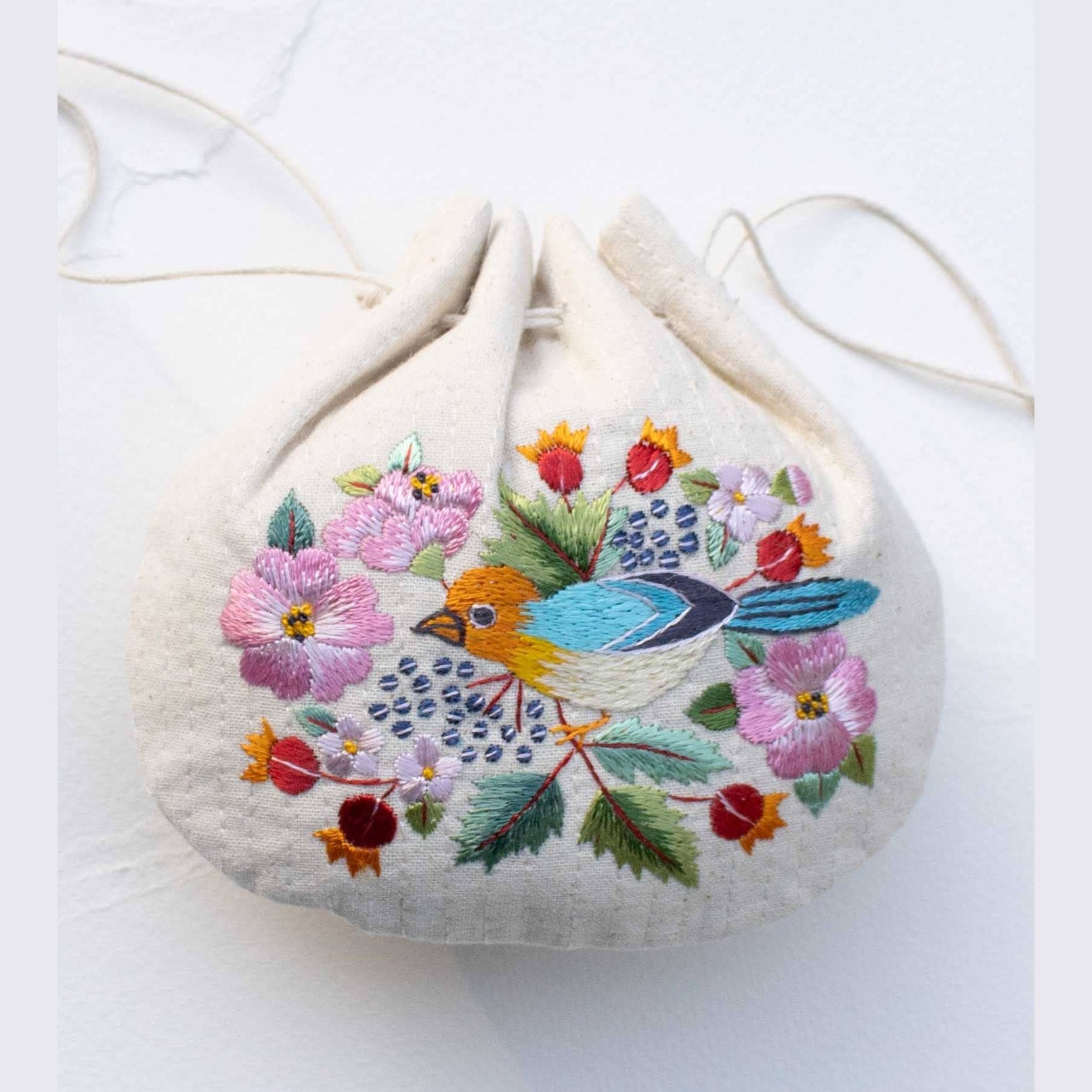 Embroidered Drawstring Pouch – Sample Sale