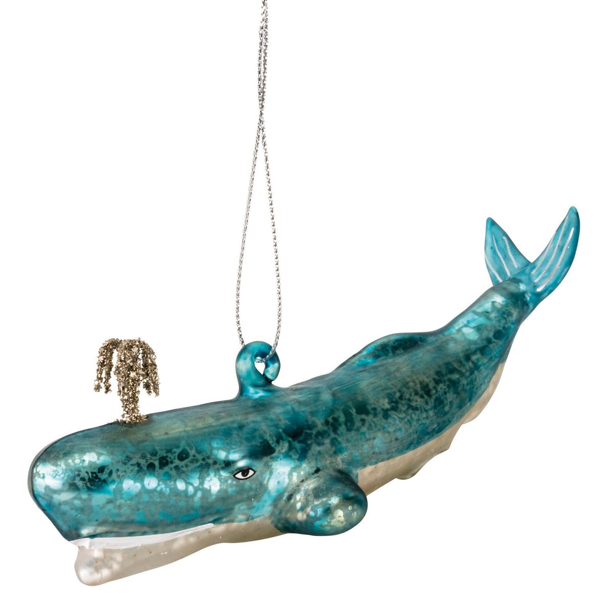 Glass Blue Whale Ornament