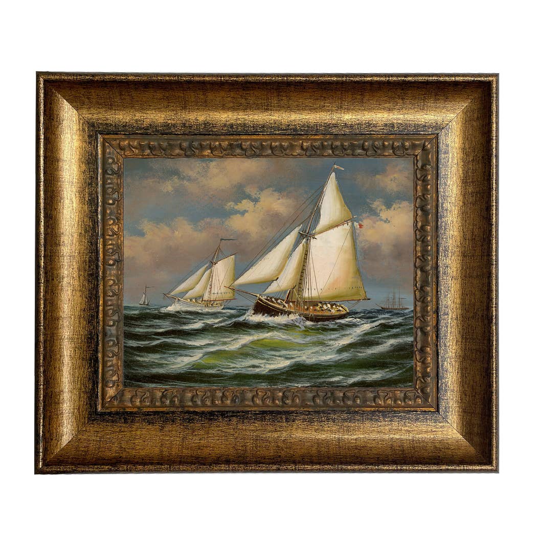 Puritan and Genesta Vintage Painting Print on Canvas