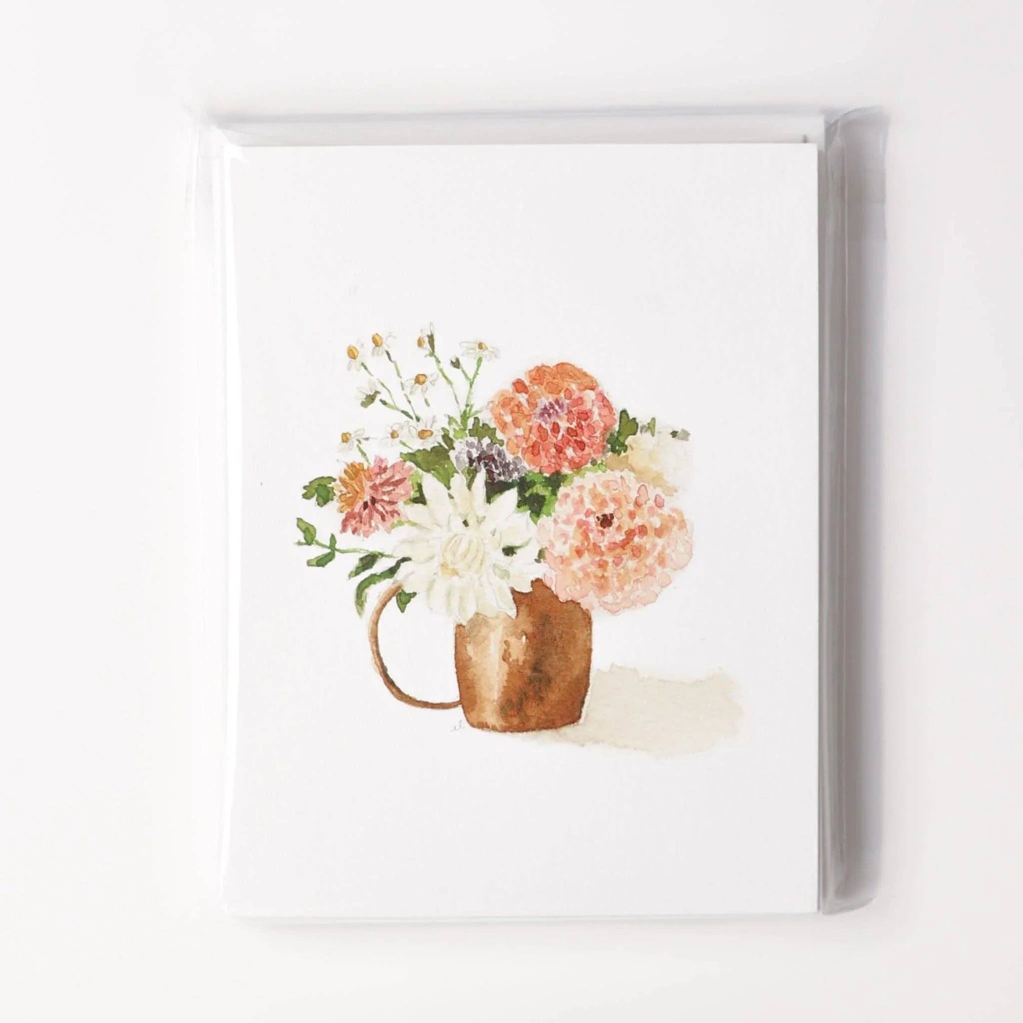 Dahlia bouquet notecard