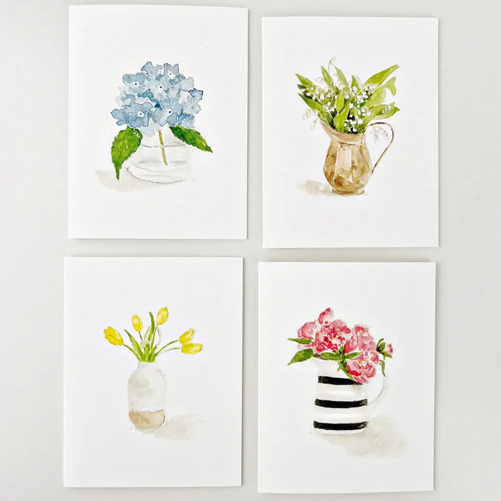 Set of 8 Assorted Flower Notecards