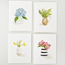 Load image into Gallery viewer, Set of 8 Assorted Flower Notecards
